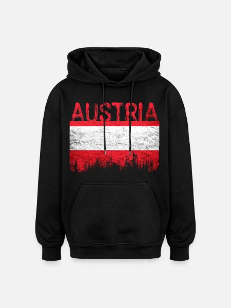 Australian flag style with city silhouette - Oversized Unisex Hoodie - black