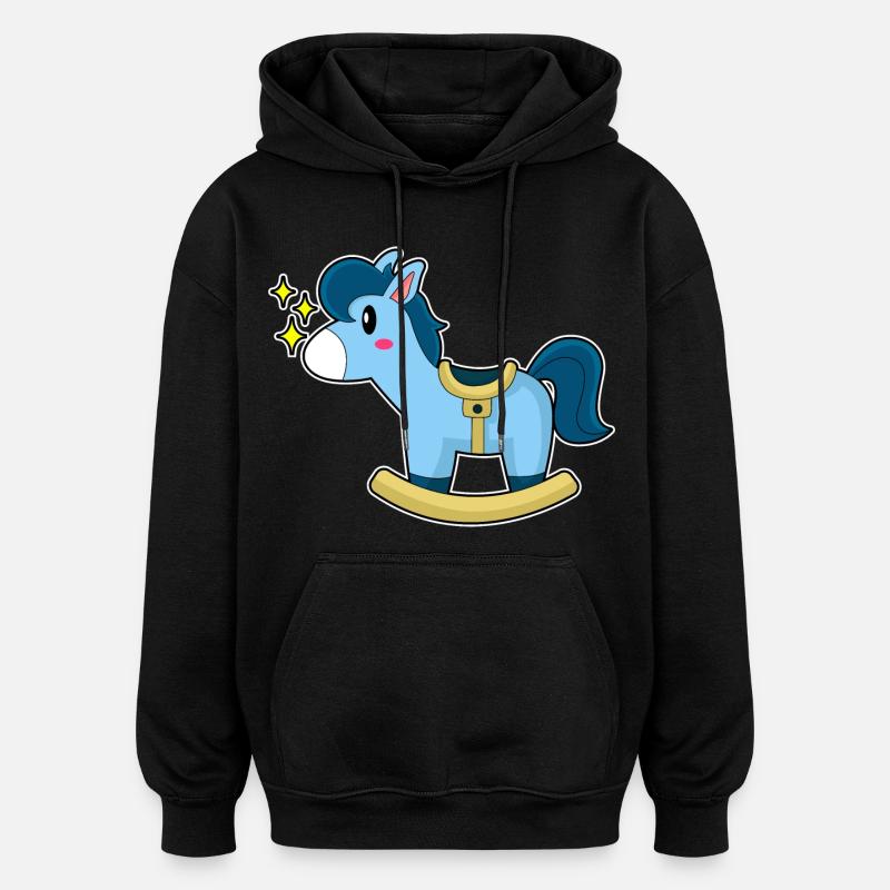 Cheval à bascule - Sweat à capuche oversize unisexe - noir