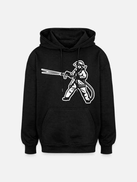 Pompier - Sweat à capuche oversize unisexe - noir
