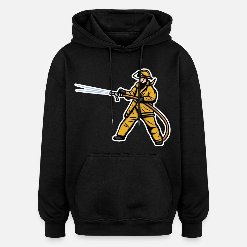 Garçon pompier - Sweat à capuche oversize unisexe - noir