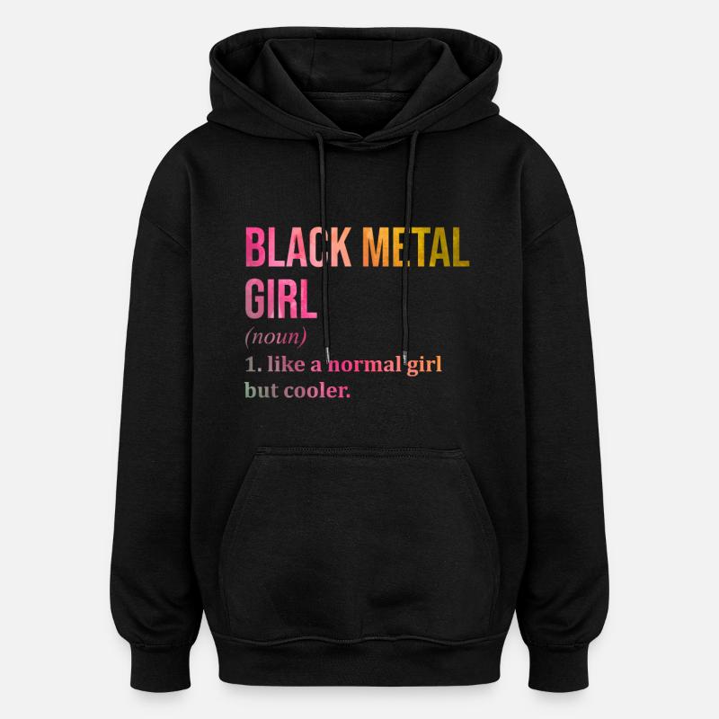 métal noir - Sweat à capuche oversize unisexe - noir