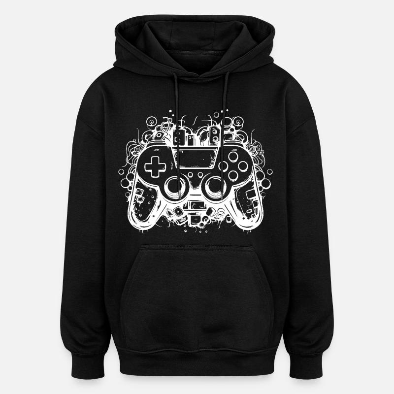 Manettes de jeu - Sweat à capuche oversize unisexe - noir