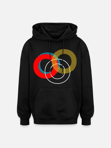 o Conception de lettrage - Sweat à capuche oversize unisexe - noir