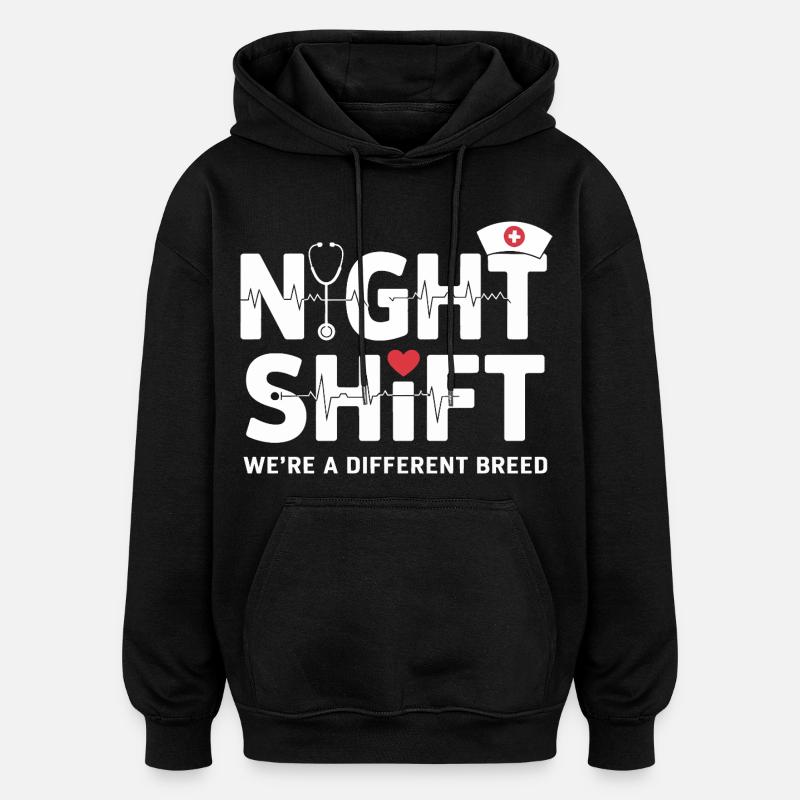 NachtSchicht Herzpfleger – Different Breed - Oversized Unisex Hoodie - Schwarz