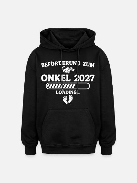 Beförderung zum Onkel 2027 – Schwangerschaft - Oversized Unisex Hoodie - Schwarz