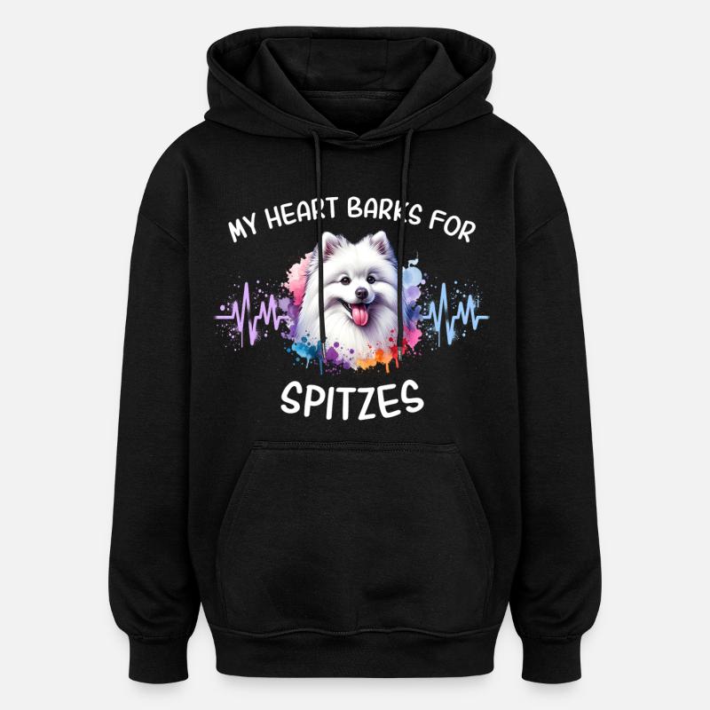 Spitz Herzlinie - Oversized Unisex Hoodie - Schwarz