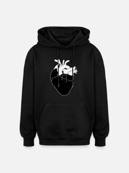 Galactic heart - Oversized Unisex Hoodie - black