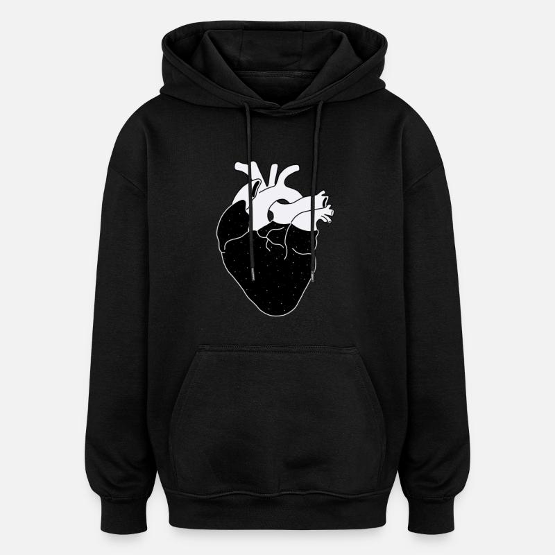 Galaktisches Herz - Oversized Unisex Hoodie - Schwarz