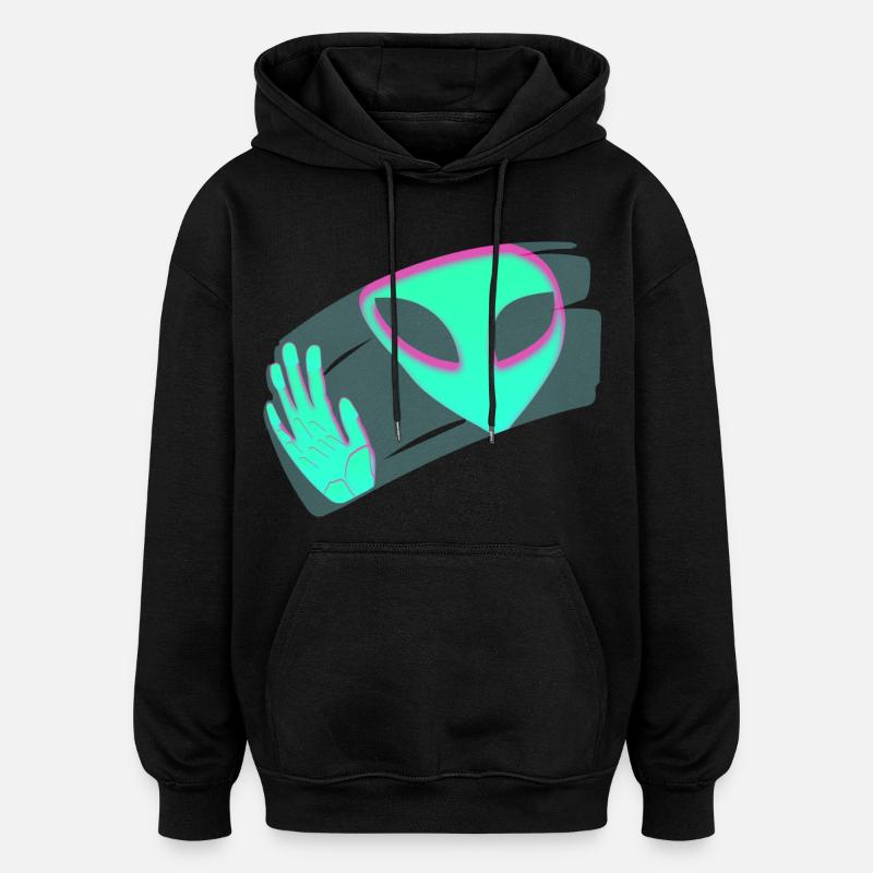 étranger - Sweat à capuche oversize unisexe - noir