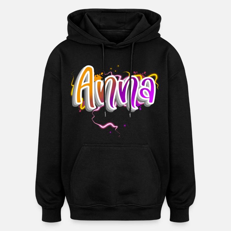 Anna - Sweat à capuche oversize unisexe - noir