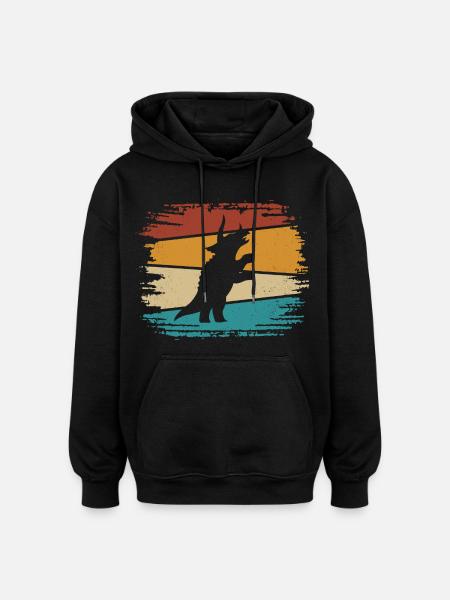 Dino Dinosaur Triceratops - Oversized Unisex Hoodie - black