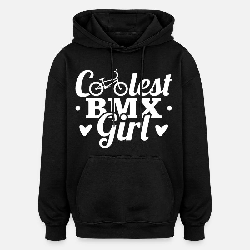 BMX Filles - Sweat à capuche oversize unisexe - noir