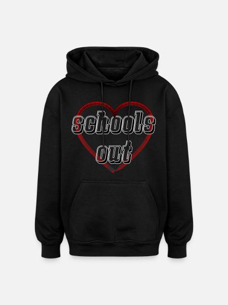 Pencil Heart schools out - School out - Oversized Unisex Hoodie - black