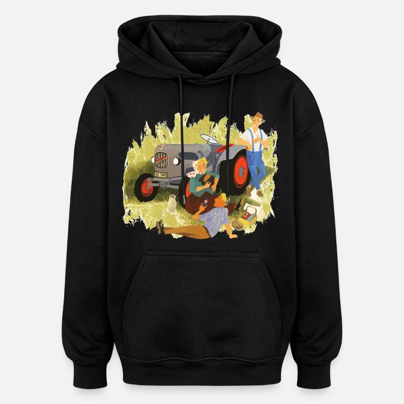 Roi des tracteurs - Sweat à capuche oversize unisexe - noir