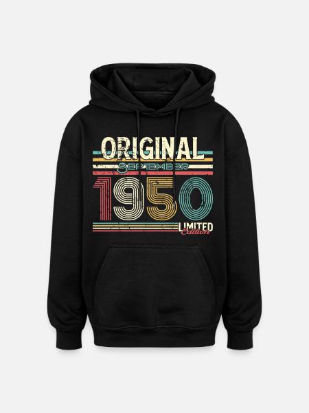 Retro September 1950 Limited Edition - Oversized Unisex Hoodie - black