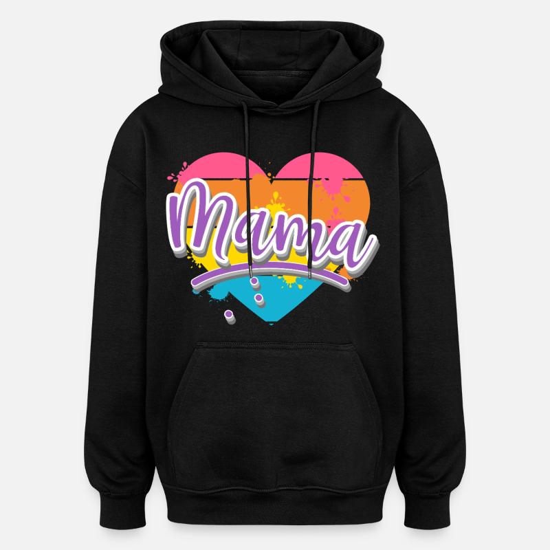 Maman - Sweat à capuche oversize unisexe - noir