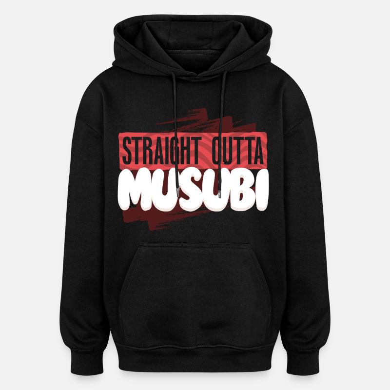 Musubi - Sweat à capuche oversize unisexe - noir