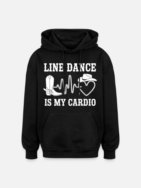 Line Dance Cardio Shirt - Oversized Unisex Hoodie - Schwarz