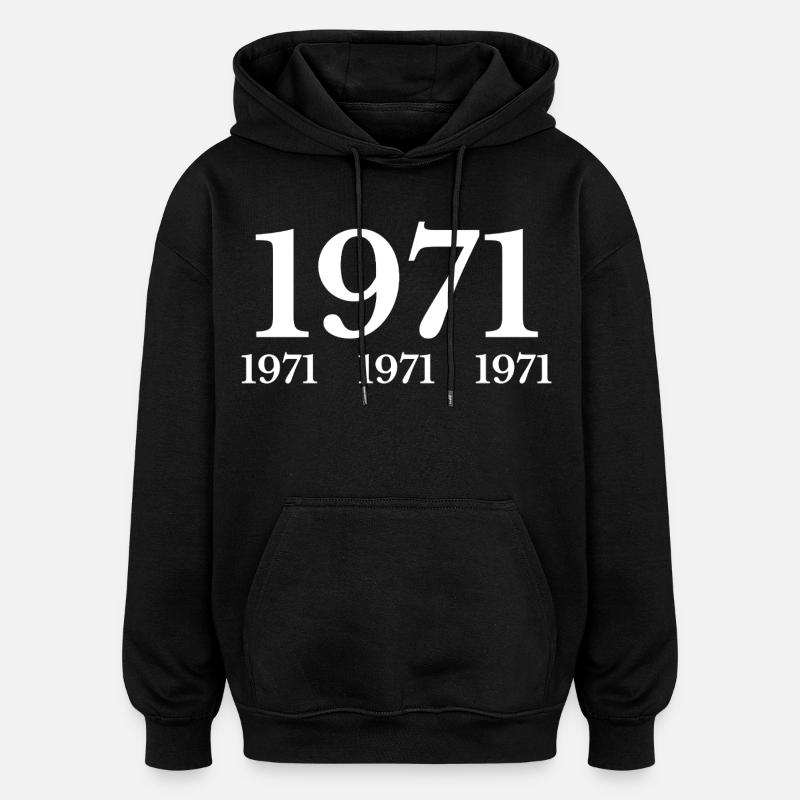 1971 - Sweat à capuche oversize unisexe - noir