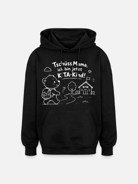KiTaAbschied: KleinerBär geht zur KiTa - Oversized Unisex Hoodie - Schwarz