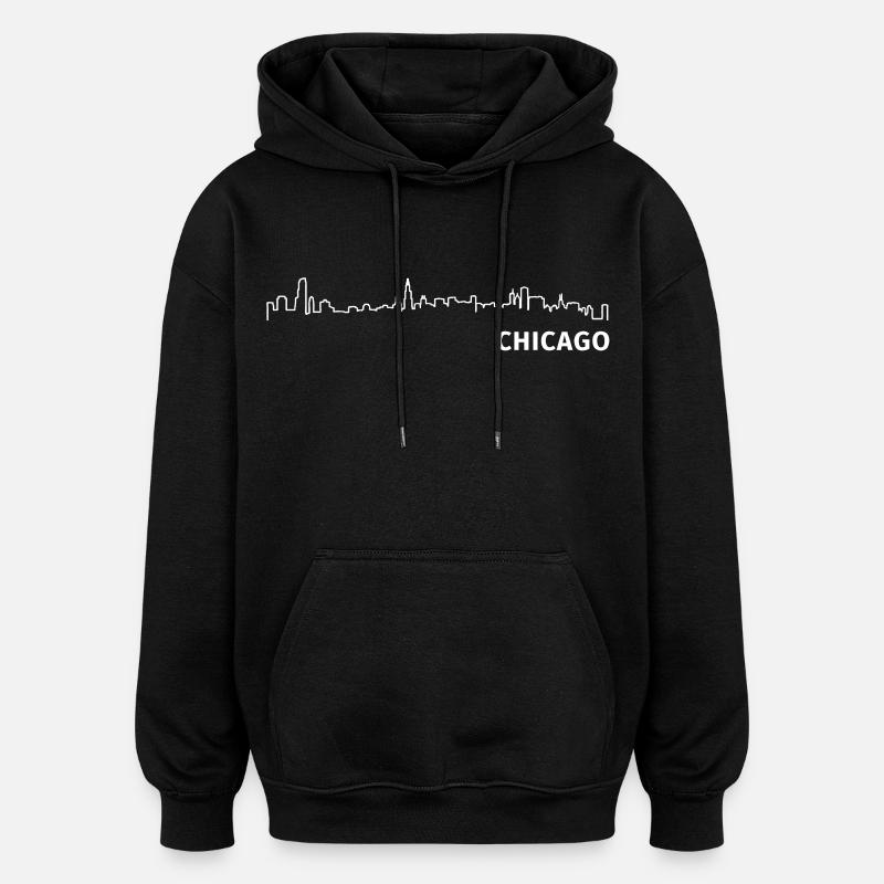 Chicago - Oversized Unisex Hoodie - Schwarz