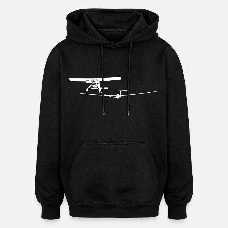 Vol planeur avion mouche cadeau - Sweat à capuche oversize unisexe - noir