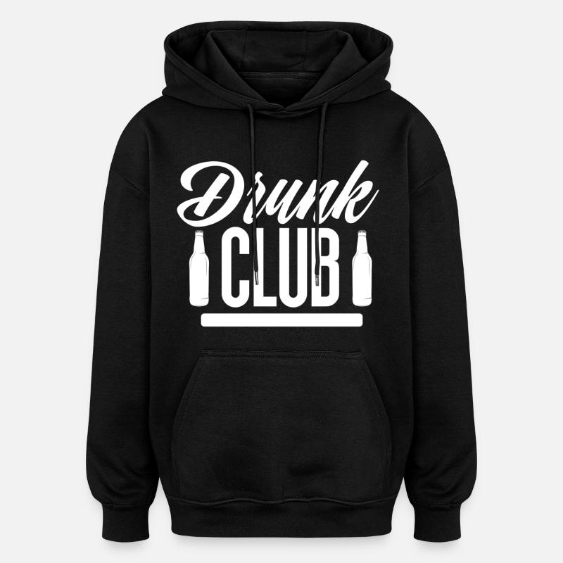 Drunk Club - Sweat à capuche oversize unisexe - noir