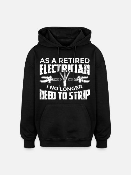 Retired electrician - Oversized Unisex Hoodie - black