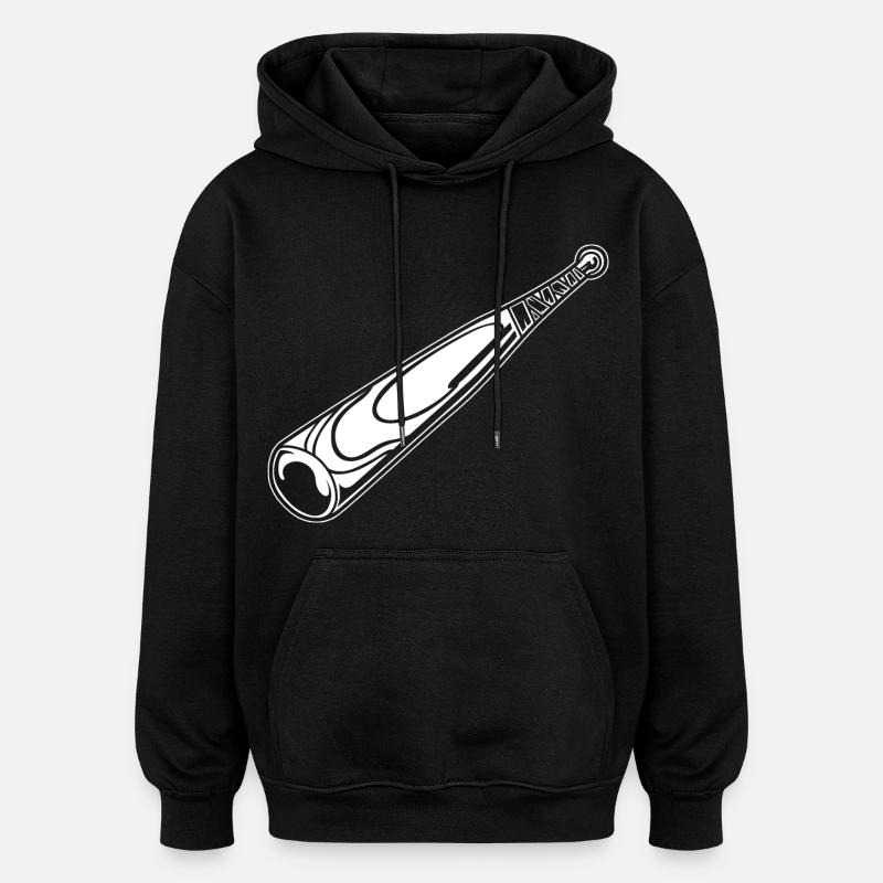 Batte de baseball - Sweat à capuche oversize unisexe - noir