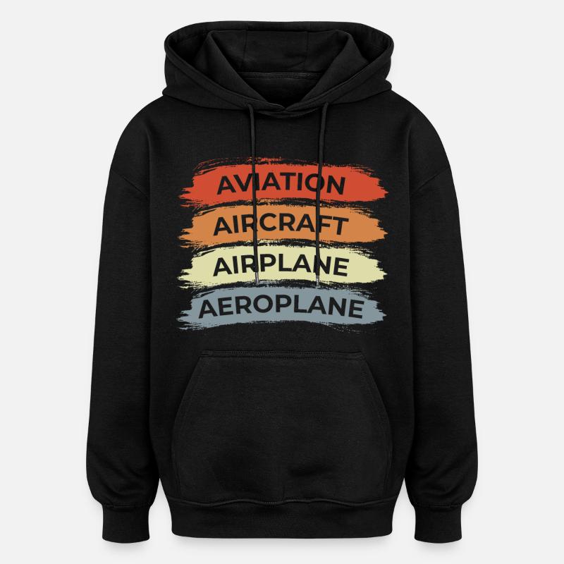 Aéronefs d’aviation Aéronefs - Sweat à capuche oversize unisexe - noir