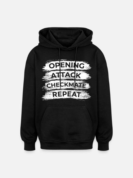 Techniques d’échecs - Sweat à capuche oversize unisexe - noir