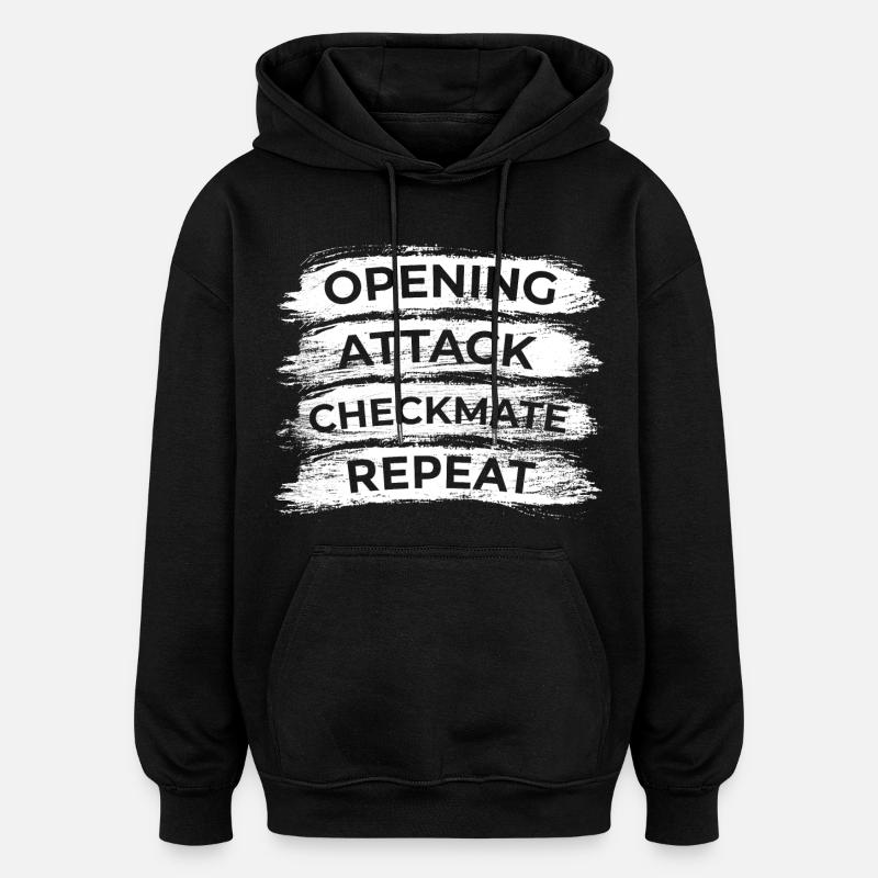 Techniques d’échecs - Sweat à capuche oversize unisexe - noir