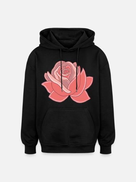 Herz der Rose - Oversized Unisex Hoodie - Schwarz