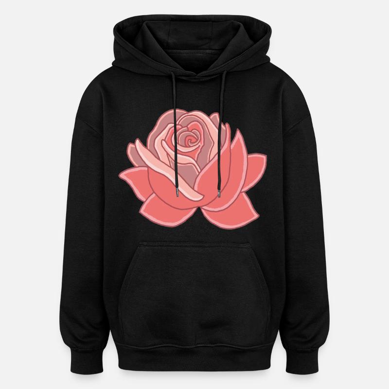 Coeur de la rose - Sweat à capuche oversize unisexe - noir