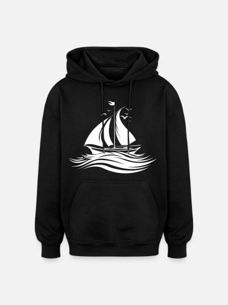Sailing Sketch - Oversized Unisex Hoodie - black