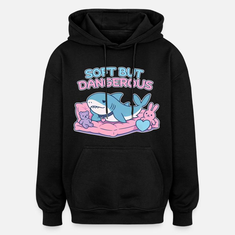 BLAHAJ – Doux et Danger - Sweat à capuche oversize unisexe - noir