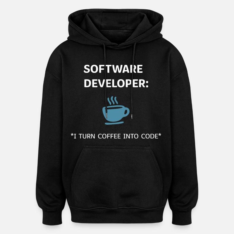 Software Developer - Coffee Edition - Oversized Unisex Hoodie - black