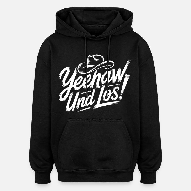 Yeah and Los! Western Script - Sweat à capuche oversize unisexe - noir