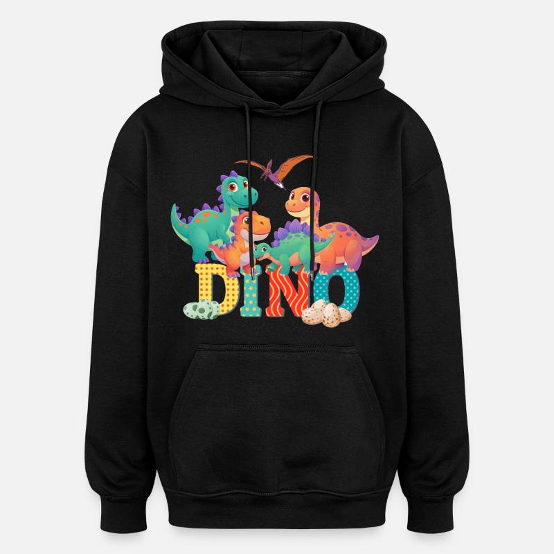 dino - Sweat à capuche oversize unisexe - noir