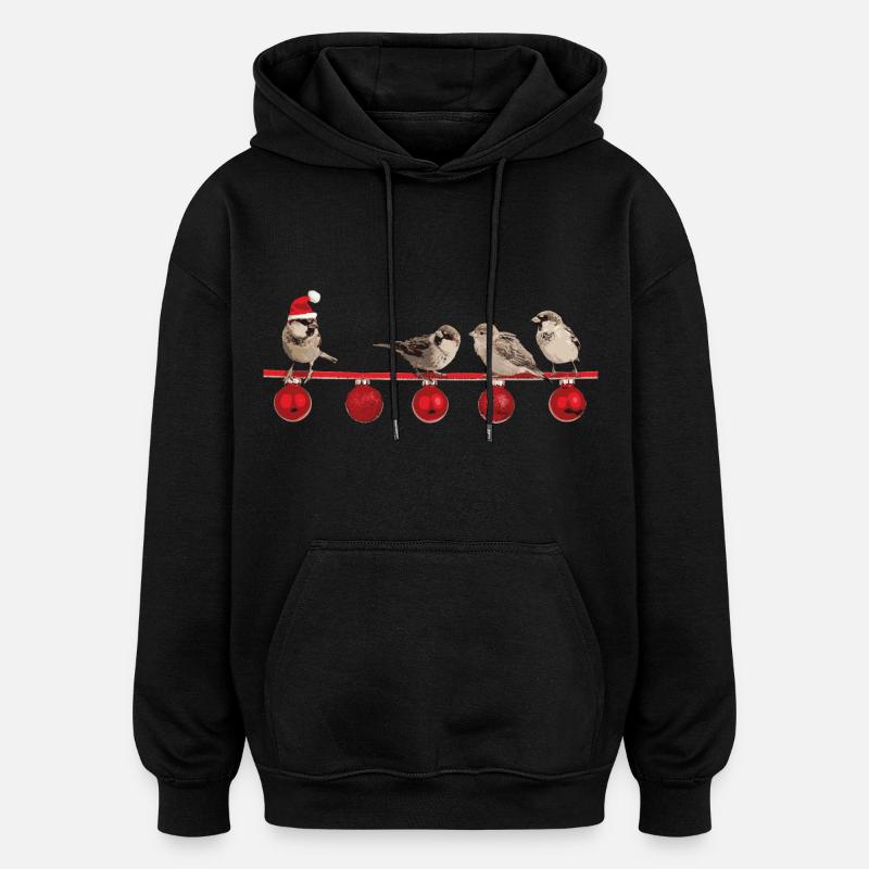 Weihnachten Vogel - Oversized Unisex Hoodie - Schwarz