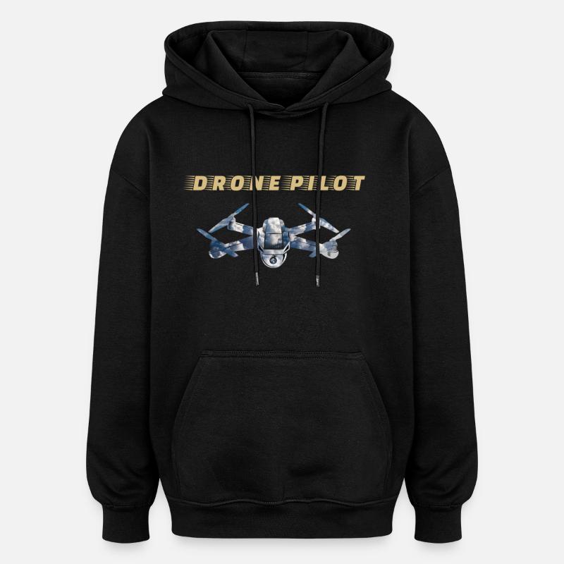 Drones Pilot Drone Pilot - Oversized Unisex Hoodie - black