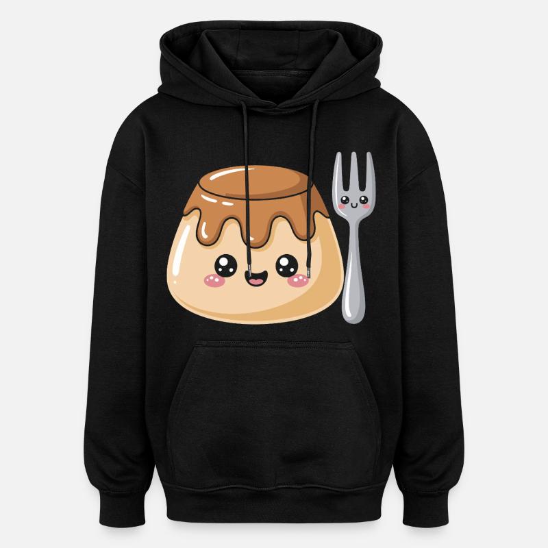 Pudding Mit Gabel - Oversized Unisex Hoodie - Schwarz