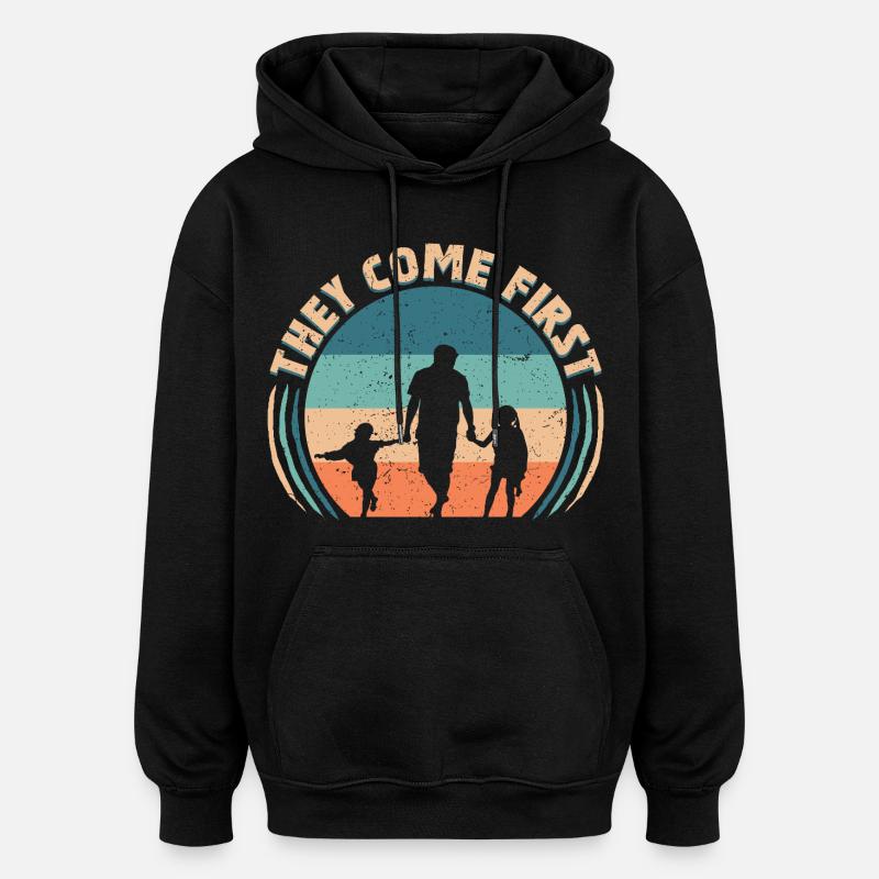 Single Dad Single Dad - Oversized Unisex Hoodie - black