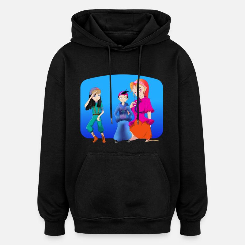PLAN À TROIS FAMILIAL - Sweat à capuche oversize unisexe - noir