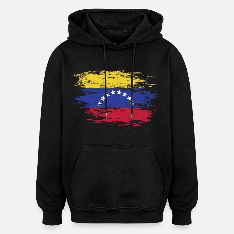 Drapeau du Venezuela utilisé - Sweat à capuche oversize unisexe - noir