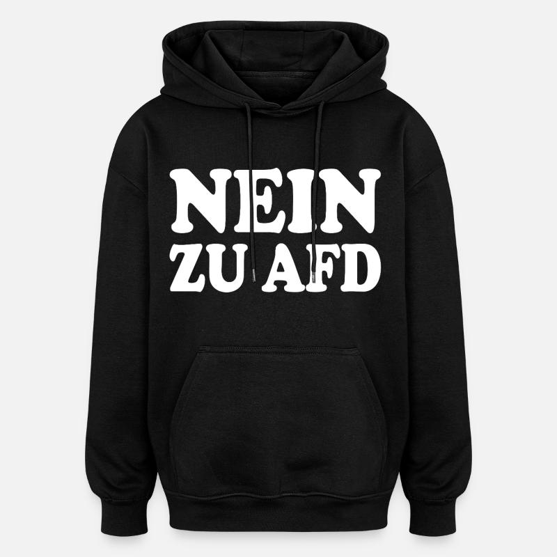 Non à afd - Sweat à capuche oversize unisexe - noir