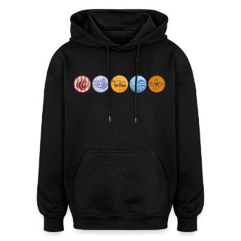 "Ein Mädchen Namens Willow" 4 Elemente Mit Logo - Oversized Unisex Hoodie - Schwarz - Vorne - Noah (186cm)