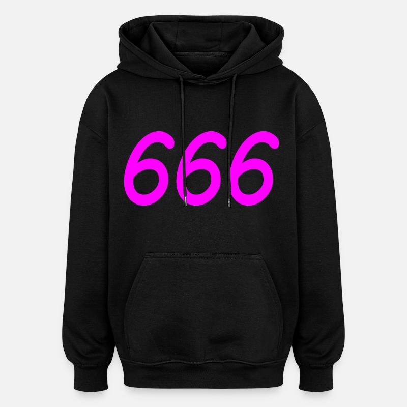 666 - Sweat à capuche oversize unisexe - noir