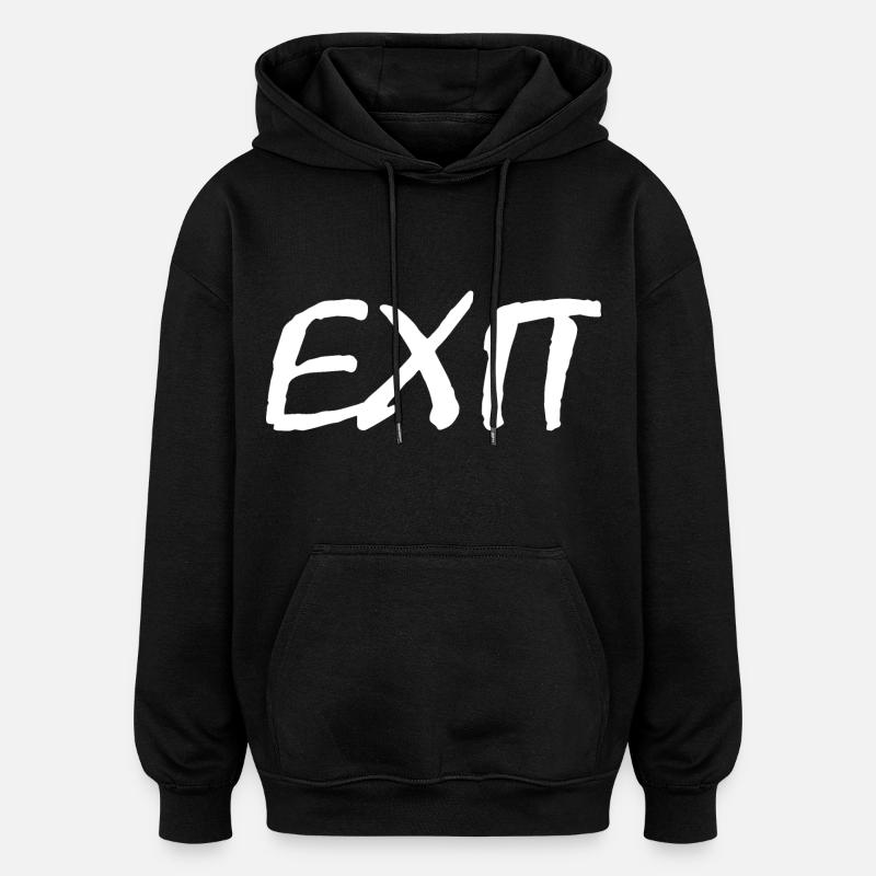 Exit - Sweat à capuche oversize unisexe - noir