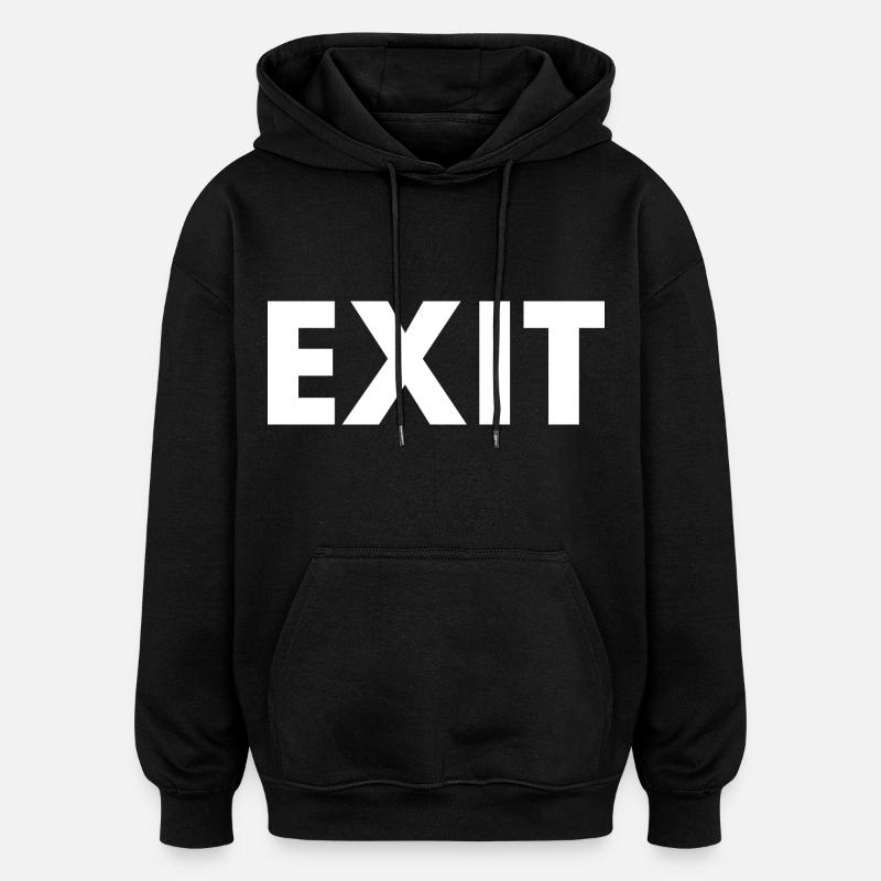 Exit - Sweat à capuche oversize unisexe - noir